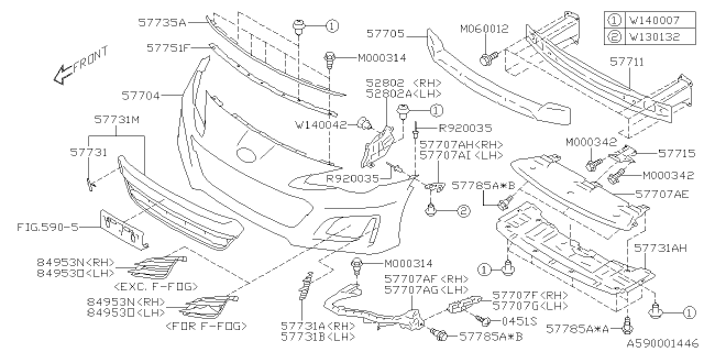 2017 Subaru BRZ Bracket Front Bumper Corn Diagram for 57707CA190