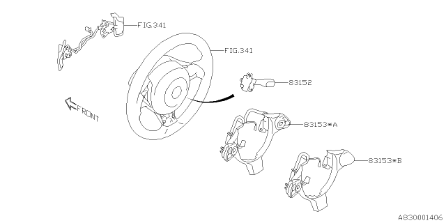 2018 Subaru BRZ Satellite Switch Assembly Diagram for 83154CA100