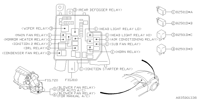 2015 Subaru BRZ Relay Assembly Diagram for 82501CA000