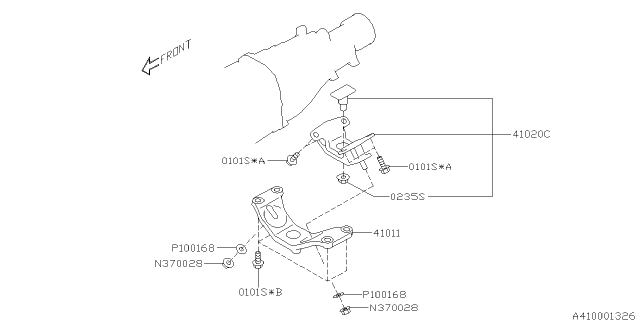 2015 Subaru BRZ Cushion Rub Assembly Diagram for 41020CA000