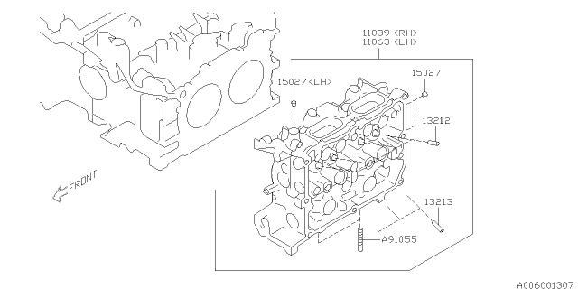 2018 Subaru BRZ Cylinder Head Assembly Right Diagram for 11039AC390