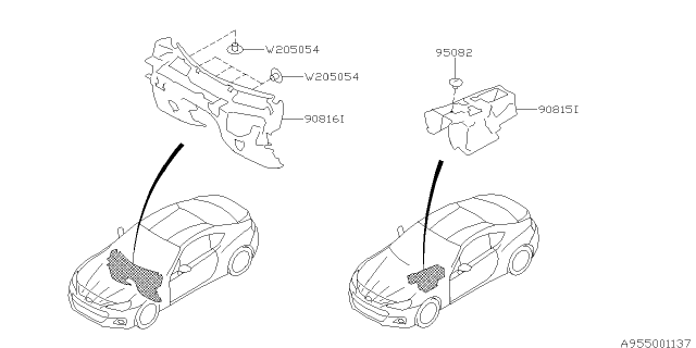 2014 Subaru BRZ Floor Insulator Diagram