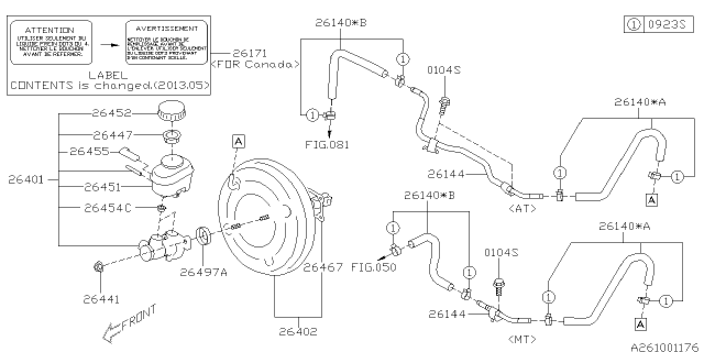 2013 Subaru BRZ Vacuum Hose Complete Diagram for 26194CA030