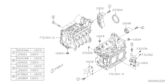 2013 Subaru BRZ Plate Cylinder Block Diagram for 11032AA060