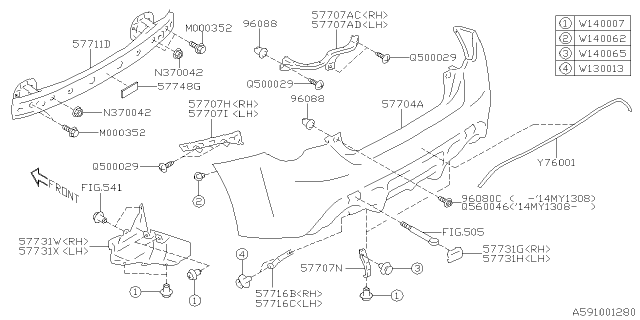 2013 Subaru BRZ Rear Bumper Diagram