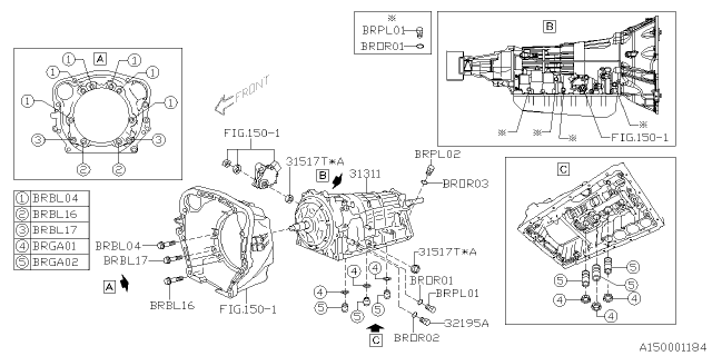 2016 Subaru BRZ Ring O Diagram for 17006AA000