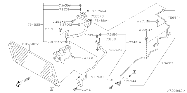 2018 Subaru BRZ Hose Pd Diagram for 73424CA000