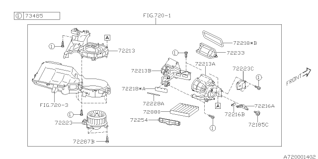 2015 Subaru BRZ Packing Diagram for 72218CA000