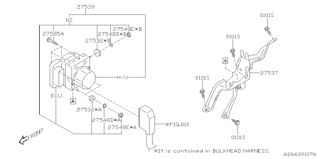 2015 Subaru BRZ H/U Assembly VDC Diagram for 27596CA130