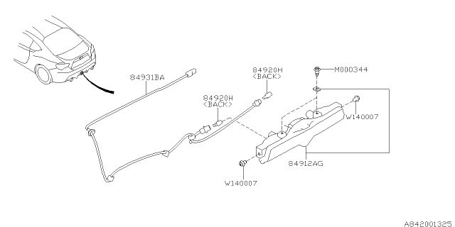 2020 Subaru BRZ Lamp - Rear Diagram 1