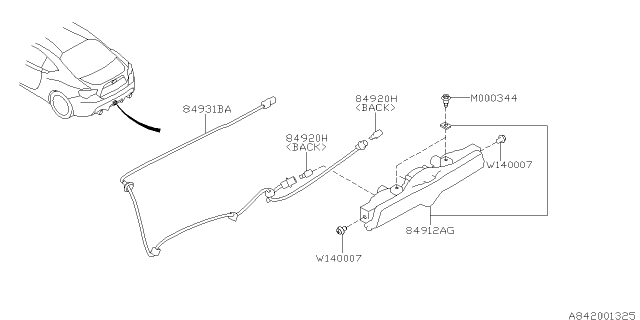 2019 Subaru BRZ Lamp - Rear Diagram 1