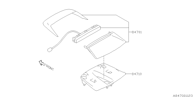 2014 Subaru BRZ High Mount Spoiler Lamp Assembly Diagram for 84701CA001VH