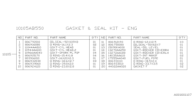 2014 Subaru BRZ Engine Assembly Diagram 4