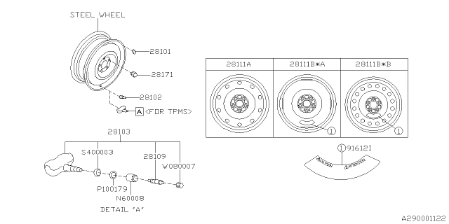 2013 Subaru BRZ Steel Disc Wheel Diagram for 28111CA020