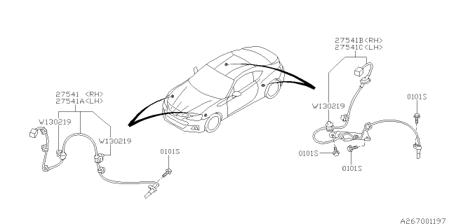 2016 Subaru BRZ Sensor Sub Assembly Rear RH Diagram for 27540CA020