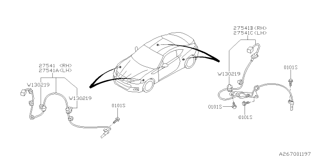 2016 Subaru BRZ Sensor Sub Assembly Ft LH Diagram for 27540CA010