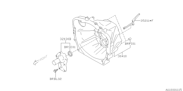 2018 Subaru BRZ Front Transmission Case Diagram for 30099AA050