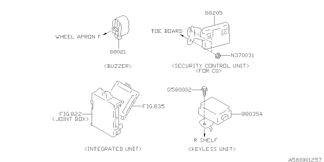 2017 Subaru BRZ KEYLESS Entry UNIC0 Diagram for 88035CA050