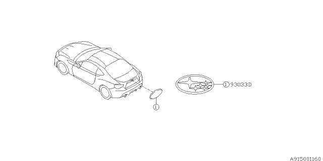 2015 Subaru BRZ Rear Sub Ornament Diagram for 93033CA001