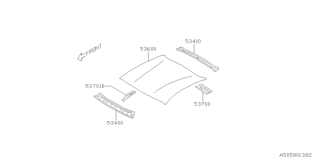 2013 Subaru BRZ Brace Complete Center RPR Diagram for 53709CA0009P