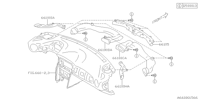 2019 Subaru BRZ Duct Side Def RH Diagram for 66100CA020