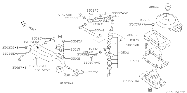 2017 Subaru BRZ BUSHING Outer Diagram for 35035CA000