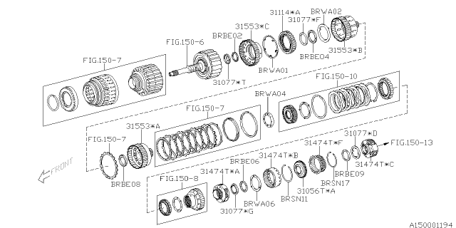 2013 Subaru BRZ Bearing Diagram for 17003AA060