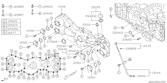 2013 Subaru BRZ Guide Assembly Oil Level Diagram for 15144AA180