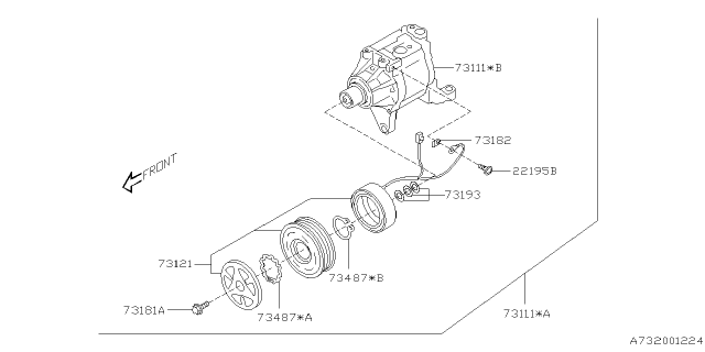 2018 Subaru BRZ COMPRESSER Assembly Diagram for 73111CA001