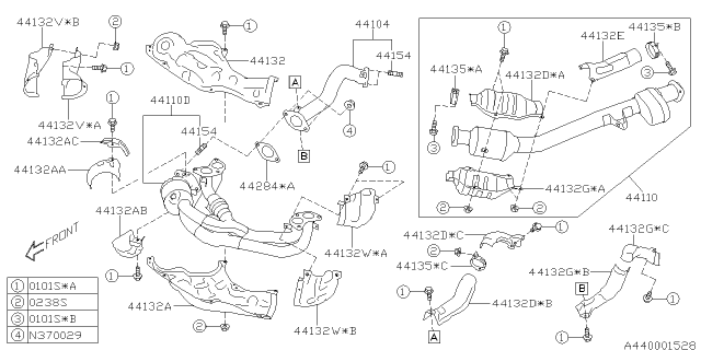 2015 Subaru BRZ Band Complete-Exhaust Diagram for 44628AA030