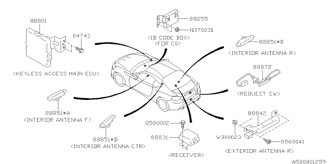 2014 Subaru BRZ Key Kit & Key Lock Diagram 5