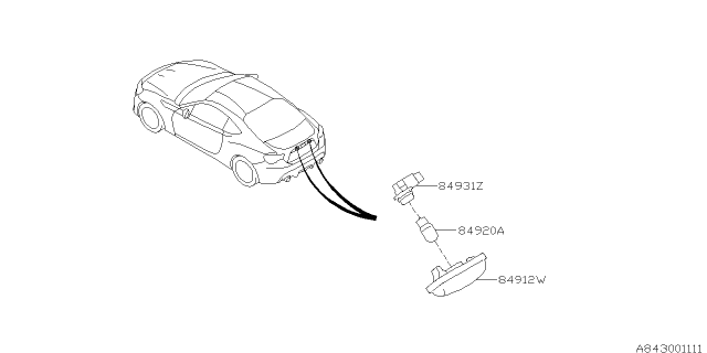 2014 Subaru BRZ Lamp - License Diagram