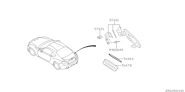 2014 Subaru BRZ Trunk & Fuel Parts Diagram 2