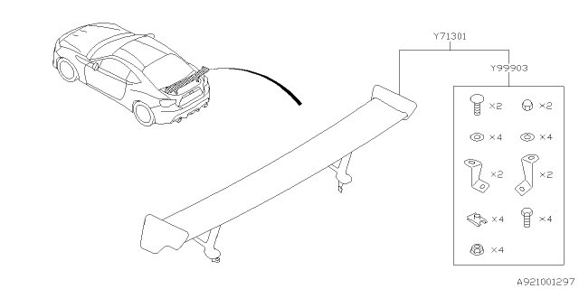 2018 Subaru BRZ Trunk Spoiler Diagram for E7210CA105