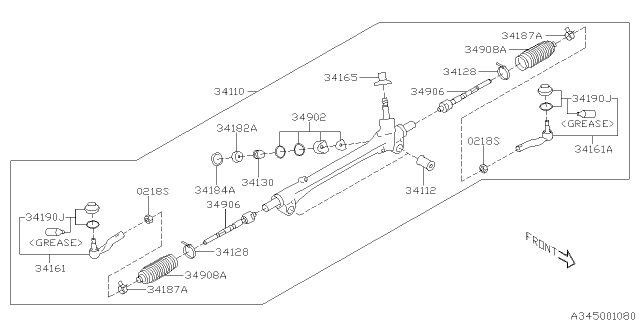 2016 Subaru BRZ Tie Rod End Assembly RH Diagram for 34161CA000