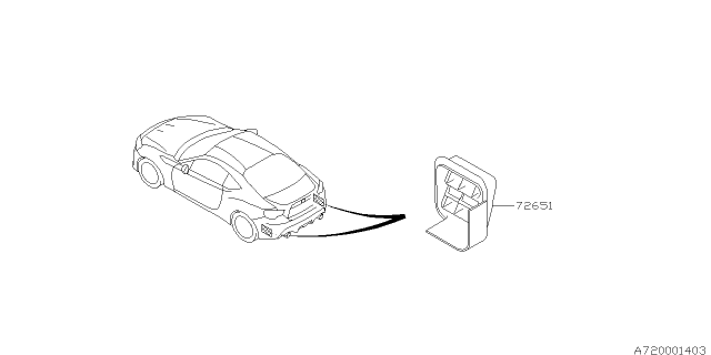 2016 Subaru BRZ Grill Air Vent Diagram for 72651CA000