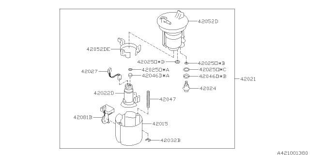 2019 Subaru BRZ Fuel Pump Assembly Diagram for 42021CA010