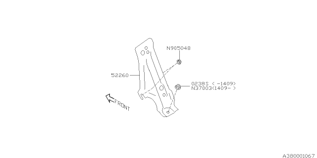 2015 Subaru BRZ Plate Foot Rest LHD Diagram for 52260CA0009P