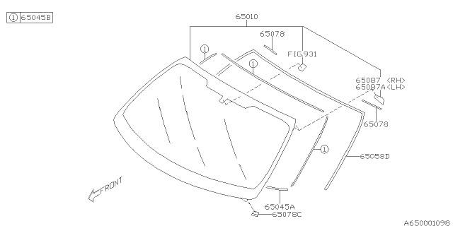 2018 Subaru BRZ Pin Locate Windshield LH Diagram for 65035CA010