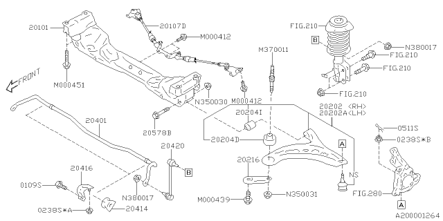 2020 Subaru BRZ Arm Assembly F RH Diagram for 20202CA001
