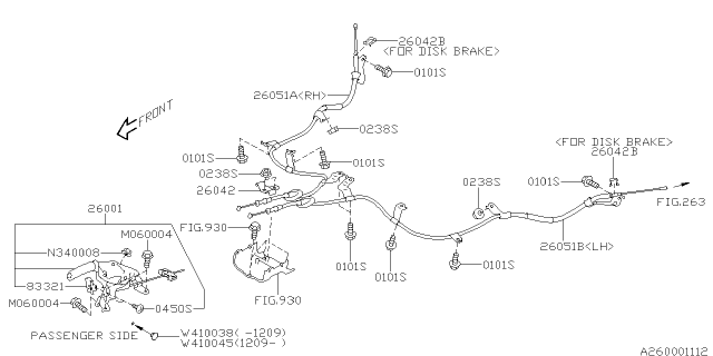 2012 Subaru Impreza Sedan Parking Brake System Diagram