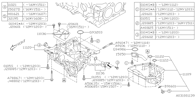 2014 Subaru Impreza Sedan Oil Pan Diagram
