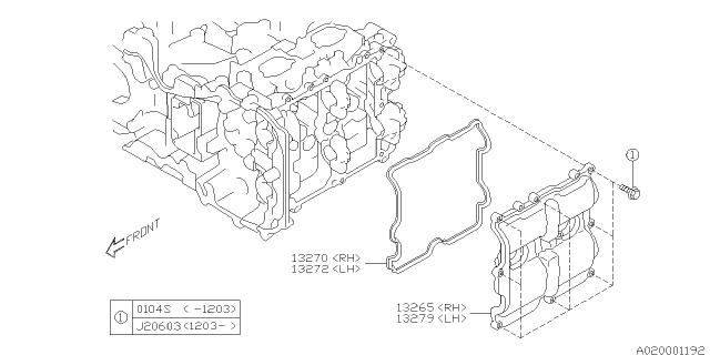 2012 Subaru Impreza Sedan Rocker Cover Diagram