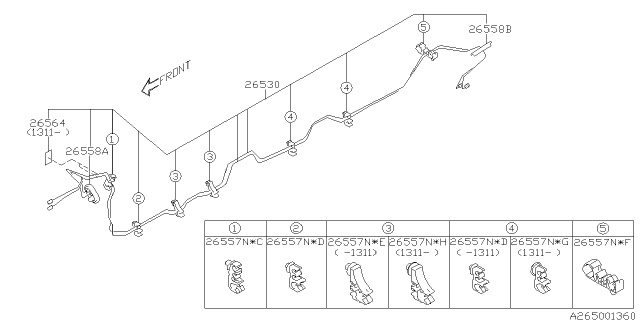 2013 Subaru Impreza Sedan Brake Piping Diagram 1