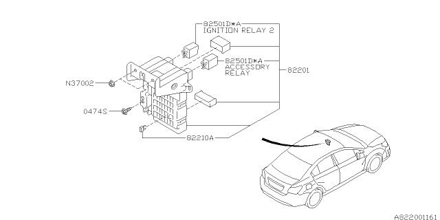 2015 Subaru Impreza Joint Box Assembly Diagram for 82201FJ110