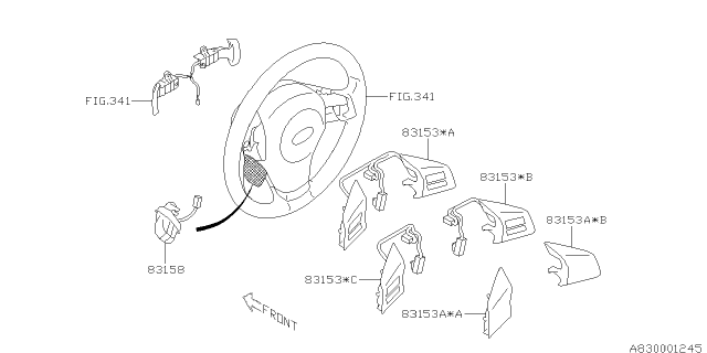 2014 Subaru Impreza Switch Assembly Steering Diagram for 83158SG000