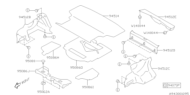 2015 Subaru Impreza Trunk Room Trim Diagram