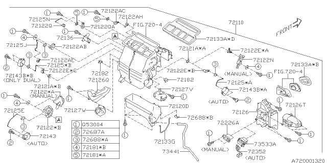 2013 Subaru Impreza Heater Unit AS0 Diagram for 72110FJ080