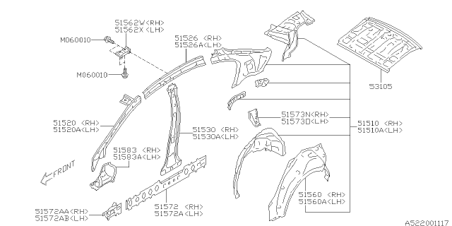 2015 Subaru Impreza Sedan Side Panel Diagram 2