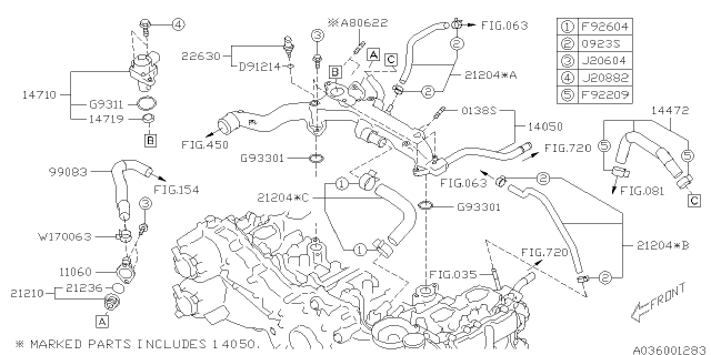 2014 Subaru Impreza Sedan Water Pipe Diagram 3